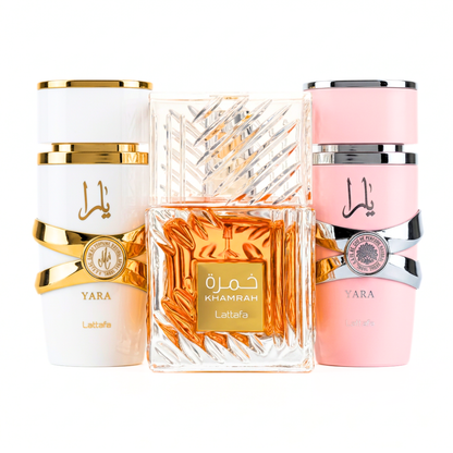 Zestaw 3 Perfum | Yara (Rosa) + Yara Moi + Khamrah 100 ml